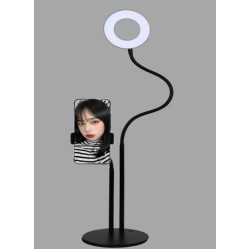 RING LIGHT LS-90-3 3.54" COM MICROFONE E SUPORTE PARA TELEFONE 3 AJUSTES DE CORES PRETO RING LIGHT LS-90-3 3.54" COM MICROFONE E SUPORTE PARA TELEFONE 3 AJUSTES DE CORES PRETO